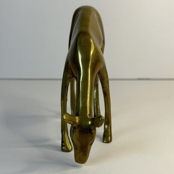 1950's Brass Deer Figurine Mid Century Decor Vintage MCM Collectable Whimsical - Picture 3 of 8
